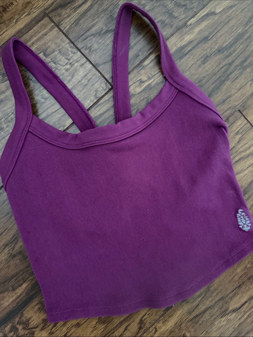 FP Movement by Free People Purple Ribbed Crop Tank